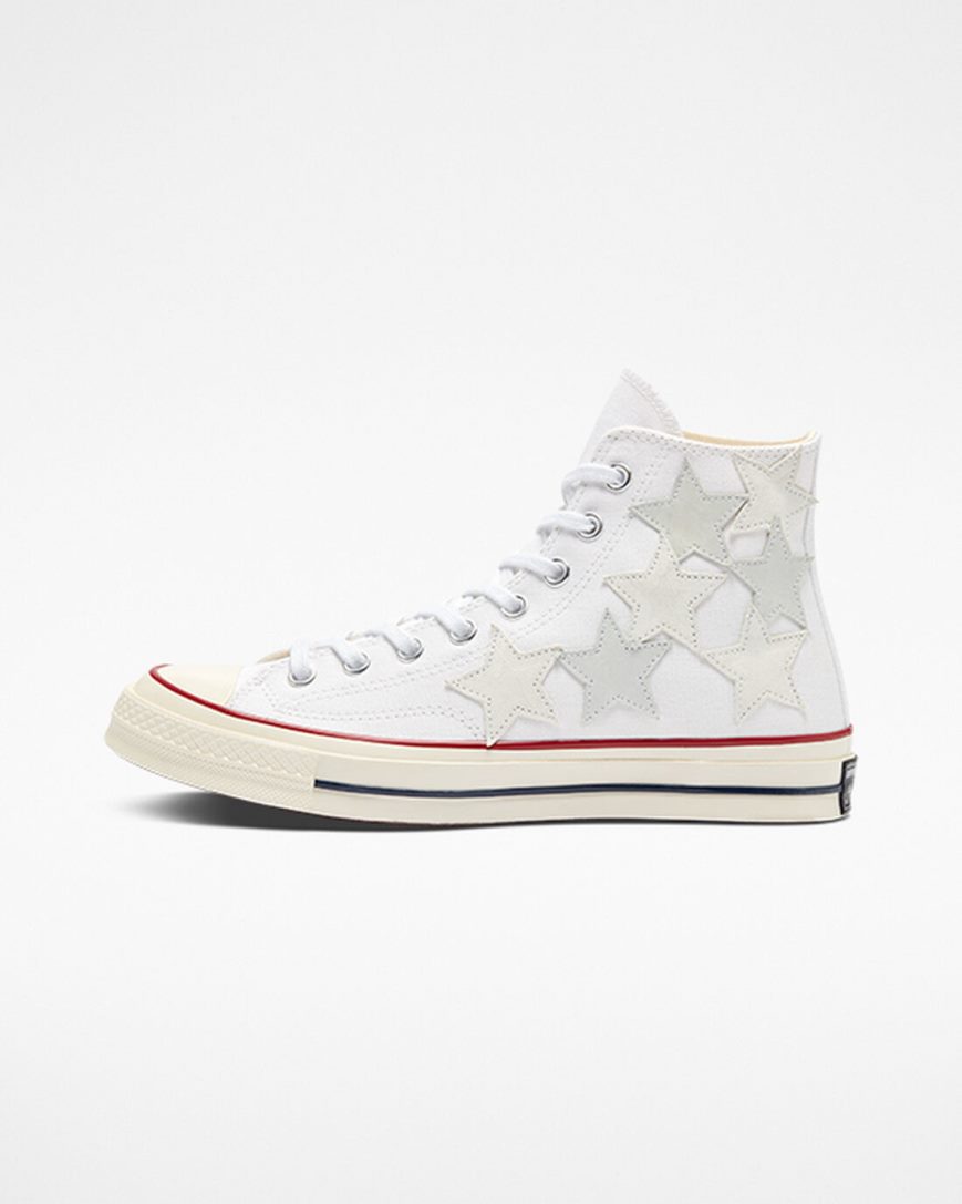 Women's Converse Chuck 70 Star Patchwork High Top Shoes White Multicolor | AU 4C95EP